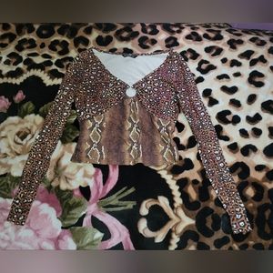 Leopard print & snakeskin top